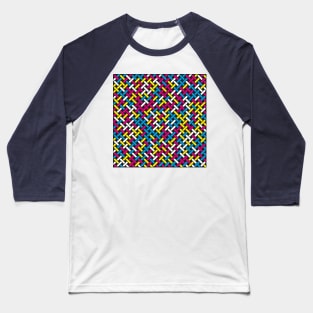 Weave Pattern (CMYK Colour) Baseball T-Shirt